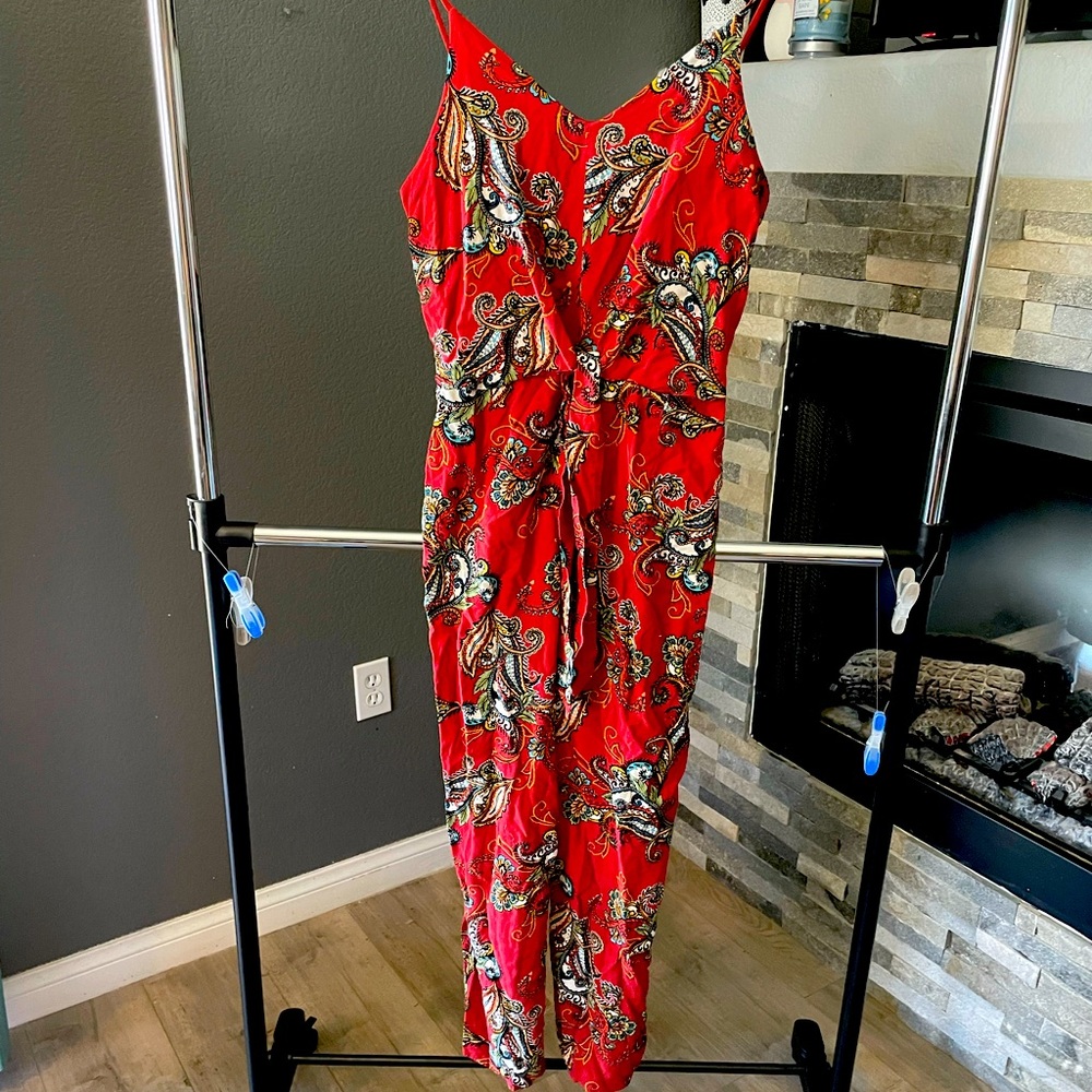 Red paisley Romper
